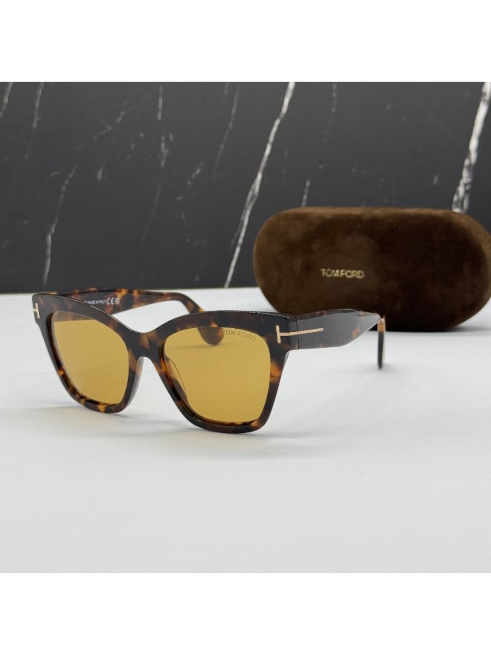 NEW TOM FORD ELVIRA TF1217 52E HAVANA/YELLOW WOMEN CAT EYE SUNGLASSES FT1217 52E